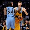LOS ANGELES, CA - APRIL 27:  Lamar Odom #7 of the Los Angeles Lakers is double-teammed by Paul Millsap #24 and Andrei Kirilenko #47 of the Utah Jazz in the second quarter of Game Five of the Western Conference Quarterfinals during the 2009 NBA Playoffs at