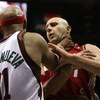 MILWAUKEE - FEBRUARY 20: Charlie Villanueva #31 of the Milwaukee Bucks grabs Zydrunas Ilgauskas #11 of the Cleveland Cavaliers by the throat on February 20, 2009 at the Bradley Center in Milwaukee, Wisconsin. The Cavaliers defeated the Bucks 111-103. NOTE