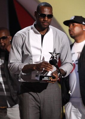 LOS ANGELES, CA - JUNE 28:  NBA player LeBron James of the Cleveland Cavaliers accepts the BET Award for Best Male Athlete onstage during the 2009 BET Awards held at the Shrine Auditorium on June 28, 2009 in Los Angeles, California.  (Photo by Kevin Winte