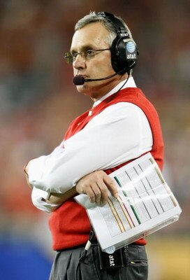 GLENDALE, AZ - JANUARY 05:  Head coach Jim Tressel of the Ohio State Buckeyes looks on during the Tostitos Fiesta Bowl Game against the Texas Longhorns on January 5, 2009 at University of Phoenix Stadium in Glendale, Arizona.  (Photo by Jeff Gross/Getty I