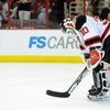 RALEIGH, NC - APRIL 21:  Goalie Martin Brodeur #30 of the New Jersey Devils reacts on the ice against the Carolina Hurricanes during Game Four of the Eastern Conference Quarterfinals of the 2009 Stanley Cup Playoffs on April 21, 2009 at the RBC Center in 