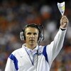 GAINESVILLE, FL - OCTOBER 11: Coach Urban Meyer of the University of Florida Gators directs play against the LSU Tigers at Ben Hill Griffin Stadium on October 11, 2008 in Gainesville, Florida.  (Photo by Al Messerschmidt/Getty Images)