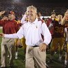 LOS ANGELES - OCTOBER 4:  Head coach Pete Carroll of the USC Trojans smiles after the game against the Oregon Ducks on October 4, 2008 at the Los Angeles Memorial Coliseum in Los Angeles, California.  USC won 44-10.  (Photo by Jeff Golden/Getty Images)