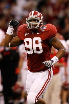 NEW ORLEANS - JANUARY 02:  Linebacker Brandon Fanney #98 of the Alabama Crimson Tide reacts after a stop in the third quarter against the Utah Utes during the 75th Allstate Sugar Bowl at the Louisiana Superdome on January 2, 2009 in New Orleans, Louisiana