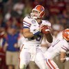 MIAMI - JANUARY 08:  Tim Tebow #15 of the Florida Gators looks to pass the ball during the FedEx BCS National Championship Game against the Oklahoma Sooners at Dolphin Stadium on January 8, 2009 in Miami, Florida.  (Photo by Donald Miralle/Getty Images)