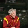 PASADENA, CA - JANUARY 1:  Head coach Pete Carroll of the USC Trojans smiles on the ESPN College Game Day set after the game against the Penn State Nittany Lions on January 1, 2009 at the Rose Bowl in Pasadena, California.  USC won 38-24.  (Photo by Jeff 