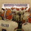 MIAMI - JANUARY 08:  Brandon Frazier #3 and Andrew Blaylock #14of the Florida Gators get ready to enter the field before the FedEx BCS National Championship Game against the Oklahoma Sooners at Dolphin Stadium on January 8, 2009 in Miami, Florida.  (Photo
