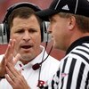 PISCATAWAY, NJ - SEPTEMBER 27:  Head Coach Greg Schiano of the Rutgers Scarlet Knights clarifies an issue with an official during the first quarter against the Morgan State Bears at Rutgers Stadium on September 27, 2008 in Piscataway, New Jersey.  (Photo 