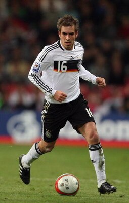 CARDIFF, UNITED KINGDOM - APRIL 01: Philipp Lahm of Germany in action during the FIFA 2010 World Cup Qualifier match between Wales and Germany at the Millennium Stadium on April 1, 2009 in Cardiff, Wales.  (Photo by Bryn Lennon/Getty Images)