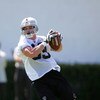 ALAMEDA, CA - MAY 08:  Nick Miller #89 of the Oakland Raiders runs with the ball during the Raiders minicamp at the team's permanent training facility on May 8, 2009 in Alameda, California.  (Photo by Ezra Shaw/Getty Images)