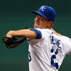 KANSAS CITY, MO - JUNE 17:  Starting pitcher Zack Greinke #23 of the Kansas City Royals pitches just prior to the start of the game against  the Arizona Diamondbacks on June 17, 2009 at Kauffman Stadium in Kansas City, Missouri.  (Photo by Jamie Squire/Ge