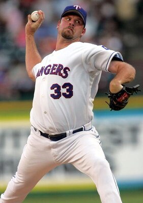 ARLINGTON, TX - JULY 29:  Starting pitcher Kevin Millwood #33 of the Texas Rangers throws against the Kansas City Royals on July 29, 2006 at Ameriquest Field in Arlington, Texas.  (Photo by Ronald Martinez/Getty Images)