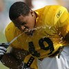 LATROBE, PA - AUGUST 08:  Marcello Church #49 of the Pittsburgh Steelers gets a drink during training camp at St. Vincent College on August 8, 2007 in Latrobe, Pennsylvania.  (Photo by Gregory Shamus/Getty Images)  