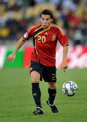 RUSTENBURG, SOUTH AFRICA - JUNE 28:  Santi Cazorla of Spain runs with the ball during the FIFA Confederations Cup 3rd Place Playoff match between Spain and South Africa at the Royal Bafokeng Stadium on June 28, 2009 in Rustenburg, South Africa. Spain won 