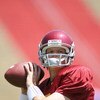 LOS ANGELES, CA - APRIL 25: Quarterback Aaron Corp #15 of the USC Trojans looks on during the spring game on April 25, 2009 at the Los Angeles Memorial Coliseum in Los Angeles, California.  The cardinal team won 16-10.  (Photo by Jeff Golden/Getty Images)