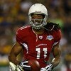 TAMPA, FL - FEBRUARY 01:  Larry Fitzgerald #11 of the Arizona Cardinals catches the ball against the Pittsburgh Steelers during Super Bowl XLIII on February 1, 2009 at Raymond James Stadium in Tampa, Florida.  (Photo by Jamie Squire/Getty Images)