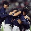 14 Oct 1998:  General view of the San Diego Padres as they celebrate winning the pennant following the National League Championship Series game against the Atlanta Braves at Turner Field in Atlanta, Geogia. The Padres defeated the Braves 5-0. Mandatory Cr