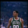 Robert Parish of the Boston Celtics looks on during a game.