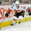 PITTSBURGH - MARCH 25: Forward Mike Cammalleri #13 of the Calgary Flames skates with the puck against the Pittsburgh Penguins on March 25, 2009 at Mellon Arena in Pittsburgh, Pennsylvania.  (Photo by Jamie Sabau/Getty Images)