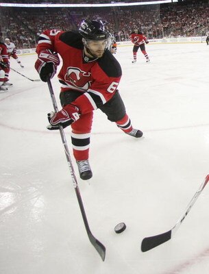 NEWARK, NJ - APRIL 28: Andy Greene #6 of the New Jersey Devils skates against the Carolina Hurricanes in Game Seven of the Eastern Conference Semifinal Round of the 2009 Stanley Cup Playoffs at the Prudential Center on April 28, 2009 in Newark, New Jersey