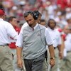 13 Oct 2001:  Ohio State head coach Jim Tressel walks the sideline in a game against Wisconsin at Ohio  Stadium in Columbus, Ohio. Wisconsin won the game 20-17. DIGITAL IMAGE. MANDATORY CREDIT: TOM PIDGEON/ALLSPORT