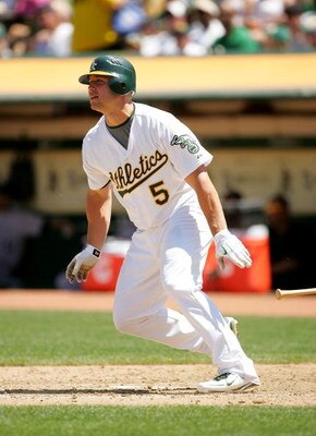 OAKLAND, CA - JUNE 28:  Matt Holliday #5 of the Oakland Athletics bats against the Colorado Rockies at the Oakland Coliseum on June 28, 2009 in Oakland, California.  (Photo by Ezra Shaw/Getty Images)