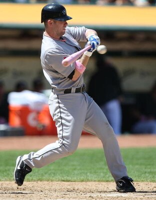 OAKLAND, CA - MAY 10:  Aaron Hill #2 of the Toronto Blue Jays bats against the Oakland Athletics during a Major League Baseball game on May 10, 2009 at the Oakland Coliseum in Oakland, California.  (Photo by Jed Jacobsohn/Getty Images)