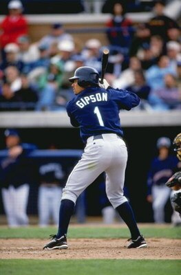 7 Mar 1999:  Outfielder Charles Gipson #1 of the Seattle Mariners at bat during the Spring Training game against the San Diego Padres at the Peoria Stadium in Peoria, Arizona. The Padres defeated the Mariners 10-7. Mandatory Credit: Otto Greule Jr.  /Alls
