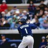 7 Mar 1999:  Outfielder Charles Gipson #1 of the Seattle Mariners at bat during the Spring Training game against the San Diego Padres at the Peoria Stadium in Peoria, Arizona. The Padres defeated the Mariners 10-7. Mandatory Credit: Otto Greule Jr.  /Alls