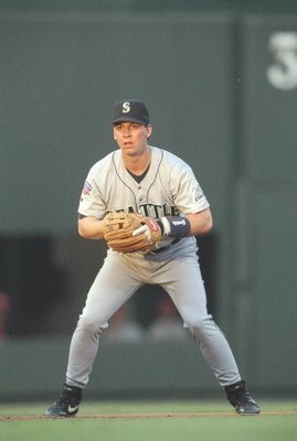 19 Jun 1997:  Infielder Russ Davis of the Seattle Mariners awaits a hit during the Mariners 2-1 win over the Texas Rangers at the Ball Park in Arlington in Arlington, Texas. Mandatory Credit: Stephen Dunn  /Allsport