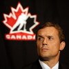 MONTREAL, QC - JUNE 25:  Team Canada Men's Olympic Hockey executive director Steve Yzerman looks on during a press conference to announce Team Canada's 2010 Winter Olympic Men's Hockey coaching staff June 25, 2009 at the Hilton Bonaventure hotel in Montre