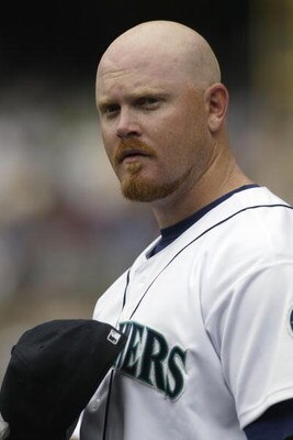 SEATTLE - JULY 20:  Bucky Jacobsen #33 of the Seattle Mariners pauses for the national anthem prior to the game against the Boston Red Sox on July 20, 2004 at Safeco Field in Seattle, Washington. (Photo by Otto Greule Jr/Getty Images)