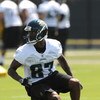 JACKSONVILLE, FL - MAY 1:  Wide receiver Jarett Dillard #87 of the Jacksonville Jaguars runs for a pass May 1, 2009 at a team minicamp near Jacksonville Municipal Stadium in Jacksonville, Florida.  (Photo by Al Messerschmidt/Getty Images)