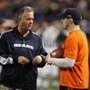MINNEAPOLIS - DECEMBER 17: Offensive Coordinator Ron Turner and Rex Grossman of the Chicago Bears converse before the game against the Minnesota Vikings at the Hubert H. Humphrey Metrodome on December 17, 2007 in Minneapolis, Minnesota. (Photo by Jonathan