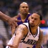 SALT LAKE CITY - APRIL 25:  Deron Williams #8 of the Utah Jazz passes against the Los Angeles Lakers in Game Four of the Western Conference Quarterfinals during the 2009 NBA Playoffs at Energy Solutions Arena on April 25, 2009 in Salt Lake City, Utah. NOT