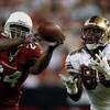 GLENDALE, AZ - NOVEMBER 10:  Adrian Wilson #24 of the Arizona Cardinals breaks up a pass to Vernon Davis #85 of the San Francisco 49ers during the fourth quarter at University of Phoenix Stadium on November, 10 2008 in Glendale, Arizona.  (Photo by Harry 