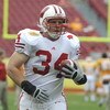 TAMPA, FL -  JANUARY 1: Fullback Bill Rentmeester #34 of the Wisconsin Badgers warms up for play against the Tennessee Volunteers in the 2008 Outback Bowl at Raymond James Stadium on January 1, 2008 in Tampa, Florida.  The Volunteers won 21 - 17. (Photo b