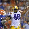 GAINESVILLE, FL - OCTOBER 11: Linebacker Darry Beckwith #48 of the LSU Tigers celebrates a turnover against the Florida Gators at Ben Hill Griffin Stadium on October 11, 2008 in Gainesville, Florida.  (Photo by Al Messerschmidt/Getty Images) 