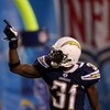 SAN DIEGO - SEPTEMBER 22:  Antonio Cromartie #31 of the San Diego Chargers reacts after an interception late in the fourth quarter while taking on the New York Jets on September 22, 2008 at Qualcomm Stadium in San Diego, California.  (Photo by Stephen Dun