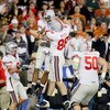 GLENDALE, AZ - JANUARY 05:  Terrelle Pryor #2 of the Ohio State Buckeyes celebrates with Rory Nicol #88 after a 5 yard touchdown reception against the Texas Longhorns during the fourth quarter of the Tostitos Fiesta Bowl Game on January 5, 2009 at Univers