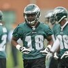 PHILADELPHIA - MAY 1: Wide receiver Jeremy Maclin #18 of the Philadelphia Eagles runs during minicamp practice at the NovaCare Complex on May 1, 2009 in Philadelphia, Pennsylvania. (Photo by Hunter Martin/Getty Images)
