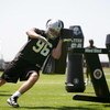 ALAMEDA, CA - MAY 08:  Stryker Sulak #96 of the Oakland Raiders runs drills during the Raiders minicamp at the team's permanent training facility on May 8, 2009 in Alameda, California.  (Photo by Ezra Shaw/Getty Images)