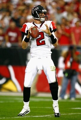 GLENDALE, AZ - JANUARY 03: Quarterback Matt Ryan #2 of the Atlanta Falcons drops back to pass in the NFC Wild Card Game against the Arizona Cardinals on January 3, 2009 at University of Phoenix Stadium in Glendale, Arizona. The Cardinals defeated the Fal