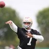 SANTA CLARA, CA - MAY 01:  Quarterback Nate Davis #7 of the San Francisco 49ers throws the ball during the 49ers Minicamp at their training facilities on May 1, 2009 in Santa Clara, California.  (Photo by Jed Jacobsohn/Getty Images)