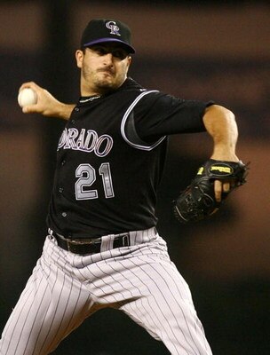 LOS ANGELES, CA - JUNE 30:  Starting pitcher Jason Marquis # 21 of the Colorado Rockies pitches during the eighth inning against the Los Angeles Dodgers at Dodger Stadium on June 30, 2009 in Los Angeles, California. (Photo by Jeff Gross/Getty Images)