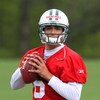 FLORHAM PARK, NJ - MAY 02:  Quarterback Mark Sanchez #6 of the New York Jets throws a pass during minicamp on May 2, 2009 at the Atlantic Health Jets Training Center in Florham Park, New Jersey.  (Photo by Jim McIsaac/Getty Images)