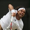 WIMBLEDON, ENGLAND - JUNE 27:  Fernando Gonzalez of Chile serves during the men's singles third round match against Juan Carlos Ferrero of Spainon Day Six of the Wimbledon Lawn Tennis Championships at the All England Lawn Tennis and Croquet Club on June 2