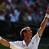 WIMBLEDON, ENGLAND - JULY 03:  Andy Murray of Great Britain serves during the men's singles semi final match against Andy Roddick of USA on Day Eleven of the Wimbledon Lawn Tennis Championships at the All England Lawn Tennis and Croquet Club on July 3, 20