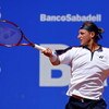 BARCELONA, SPAIN - APRIL 23:  David Nalbandian of Argentina returns a backhand to Nicolas Almagro of Spain on day four of the ATP 500 World Tour Barcelona Open Banco Sabadell 2009 tennis tournament at the Real Club de Tenis on April 23, 2009 in Barcelona,