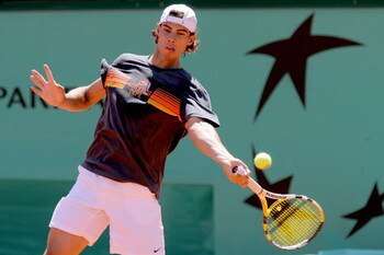 PARIS - MAY 22:  ATP World Tour number one ranked player Rafael Nadal of Spain practices in preparation for the French Open at Roland Garros on May 22, 2009 in Paris, France.  (Photo by Matthew Stockman/Getty Images)